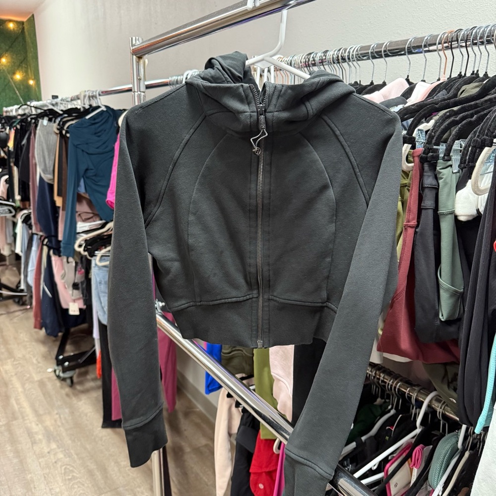 Lululemon Athletica black scuba Zip-Up Hoodie